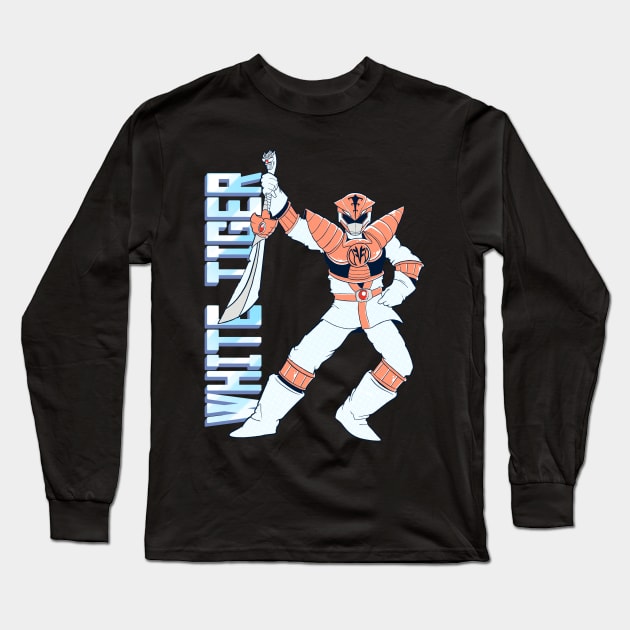 DBZ x MMPR Mashup: White Tiger Long Sleeve T-Shirt by Hojyn